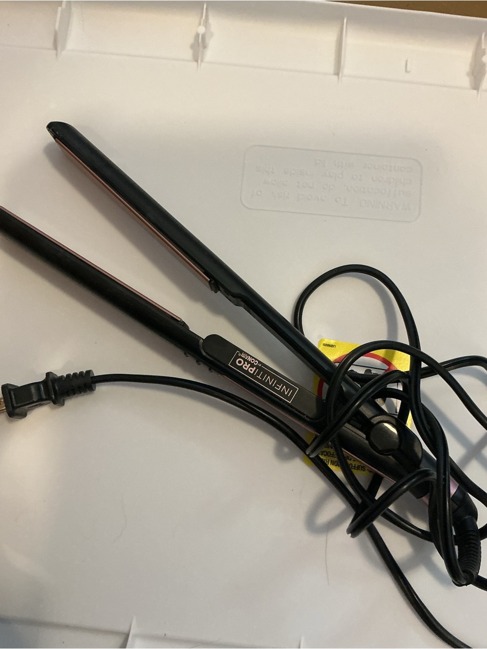 InfinitiPRO Slim Black Hair Straightener with Rose Gold Plates